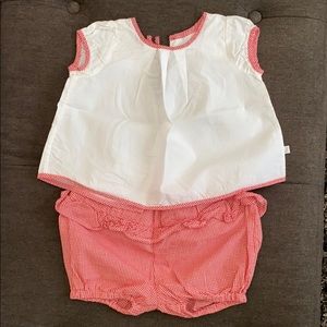 JACADI BABY OUTFIT BLOUSE AND SHORTS